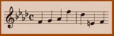 ...записанные четвертями нижние ноты в правой руке сами собой складываются в следующую мелодию...