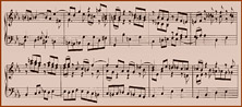 ...в трёхголосном Ричеркаре из Музыкального приношения встречаем в кадансах (в середине и в конце пьесы) неожиданное переключение фактуры с полифонической на типичную для галантного стиля «трио’сонатную»...