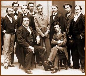 ...профессор и группа студентов консерватории, курс гармонии Эмиля Пессара, сезон 1894-1895 годов...