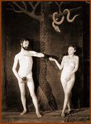 ...дадаисты и сюрреалисты на перепутье, Марсель Дюшан и Броня Перлмутер, в голом виде: Адам и Ева, фотография Ман Рея (Man Ray), Париж, 1924 год...