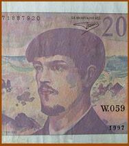 ...лицо достоинством в 20 франков (чуть больше трёх долларов старыми)...