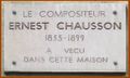 Plaque d'Ernest Chausson, 22 boulevard de Courcelles, Paris 17.jpg