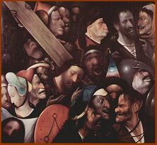 ...Йероним Босх (1450-1516) «Несение креста» (~1510-1515) — масло, доска, 83,5 x 76,7 см....